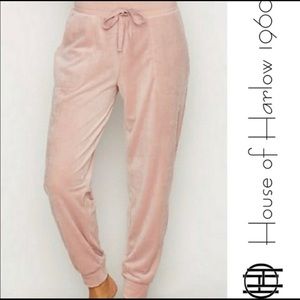 House of Harlow Velor Jogger in Dark Gray/Brown Size Large